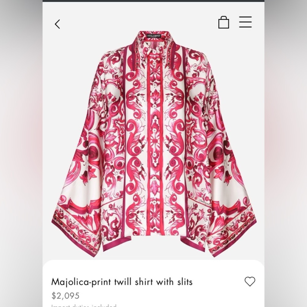 Brand New New Season Dolce and Gabbana blouse